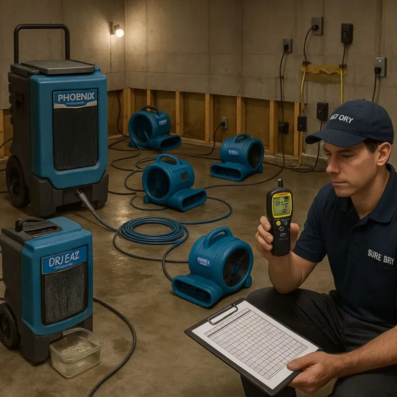 Structural Drying and Dehumidification process in Oxnard, CA